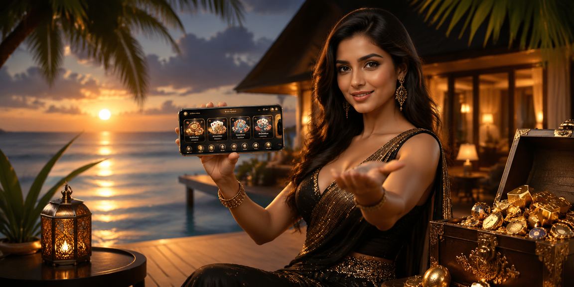 User accessing mobile casino platform on Kerala beach